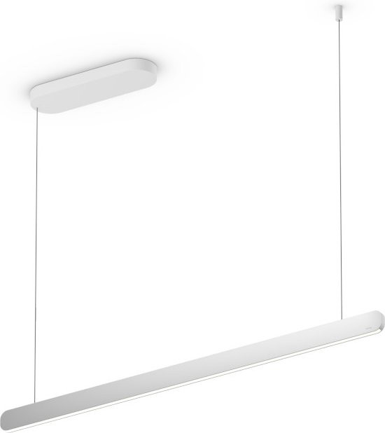 Occhio Mito linear volo 100 up LED-Pendelleuchte in Weiß matt mit silbernem Kopf, dimmbar mit Occhio air Modul und x-tra warm LED (2200K - 3500K) - Bild 1