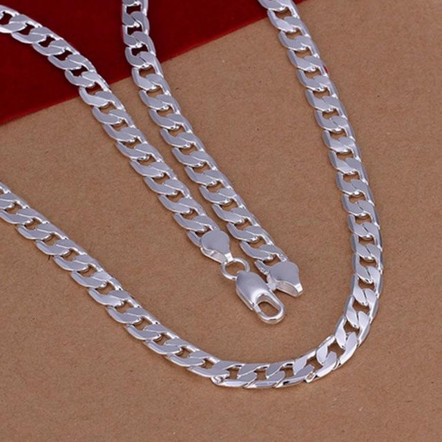YIRAN Jewelry Halskette, 925 Silber, versilbert, 50 cm, Damen Herren - Bild 1
