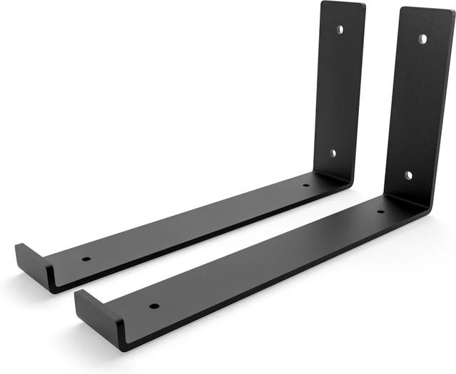 HEVVA Regalhalterung RIEDBERG 2er Set Schwarz aus Metall mit einer Tiefe von 25 cm - Bild 1