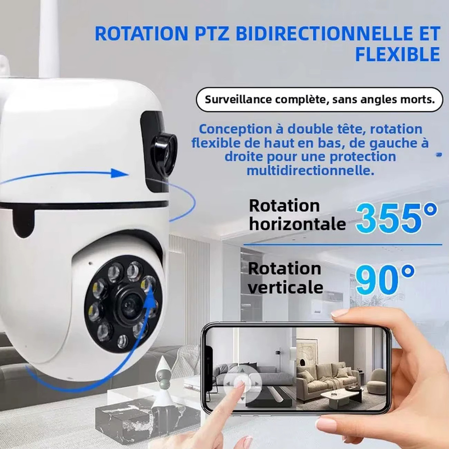 PEGATAH 8MP HD WLAN-Überwachungskamera für den Außenbereich in Weiß mit 4K Auflösung, Dual-Objektiv und Personenerkennung - Bild 2