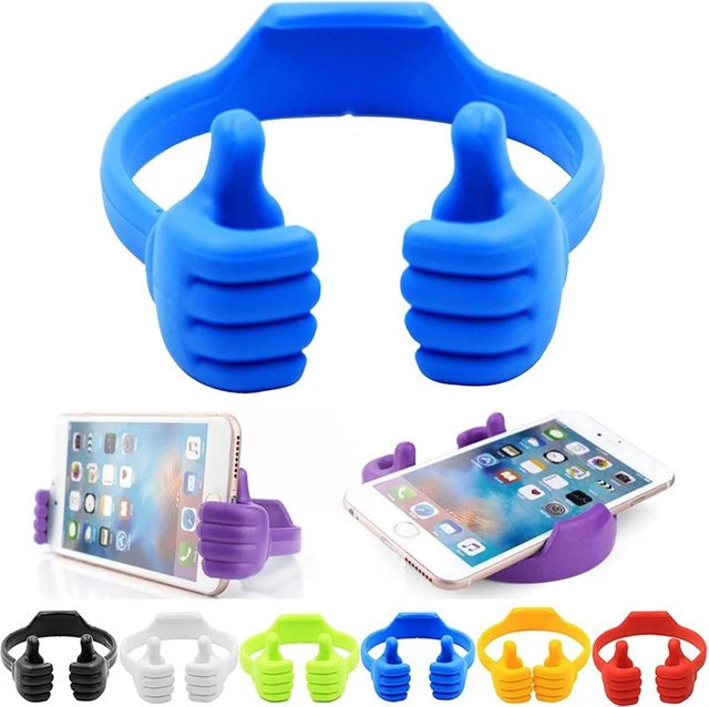 Universal Daumen-Handyhalter und Tablet-Ständer in Orange für iPhone, Huawei und iPad - Bild 1