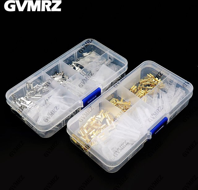 120 Stück Weibliche Flachsteckermanschetten Set in Silber und Gold für Elektronik-Verkabelung mit 2,8 mm, 4,8 mm und 6,3 mm - Bild 1