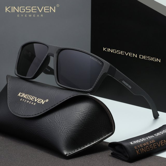 KINGSEVEN Sonnenbrille, Vollrand, Square, Kunststoff, Schwarz, Unisex - Bild 1