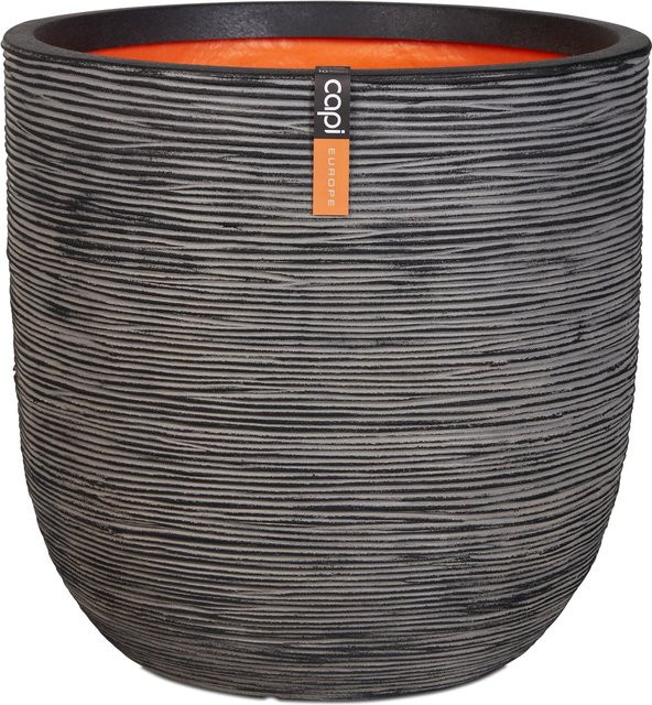 Capi Pflanztopf Nature Rib Kugel Riffel in Anthrazit, Durchmesser: 54 cm, Höhe: 52 cm - Bild 1