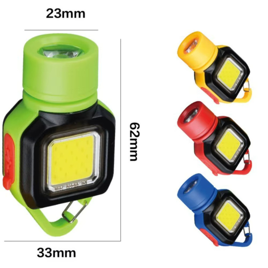 QHSPE COB Schlüsselanhänger-Leuchte in Rot, USB wiederaufladbare LED Taschenlampe mit Magnet und Wasserdichtigkeit für Outdoor, Camping und Notfälle - Bild 4