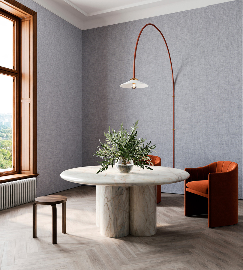 Arte Tapete Ovillo Slate in Grau und Blau mit abstraktem Design aus Vinyl - Bild 1