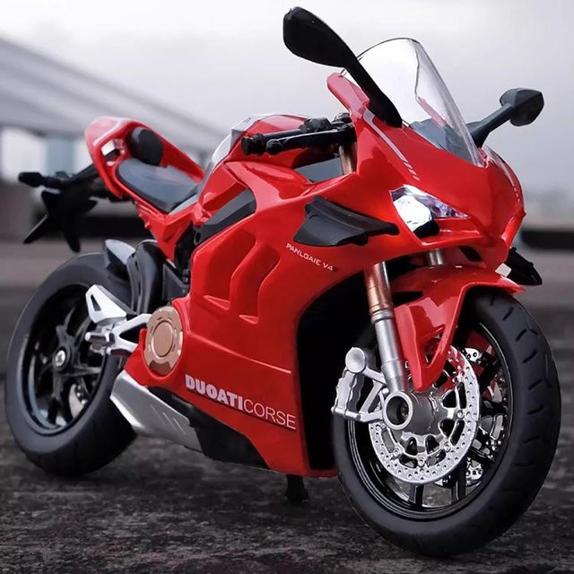 DUFFDUN V4S Panigale Motorrad Spielzeug, Modell, Metall, 1:12, mit Licht und Sound - Bild 1