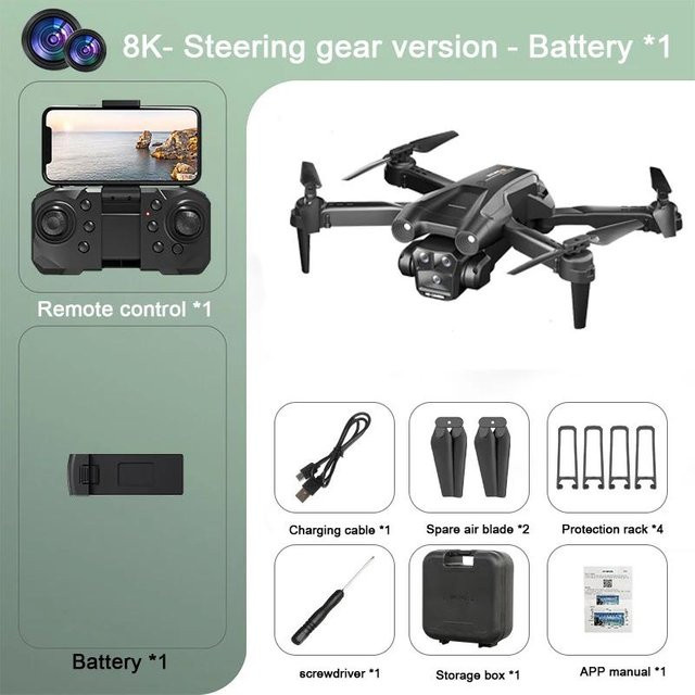 LYZRC M4 RC Drone 8K Profi Weitwinkel Quadcopter mit HD Kamera, Faltbarer FPV Drohne mit WIFI und Höhenhaltung, Schwarz - Bild 1
