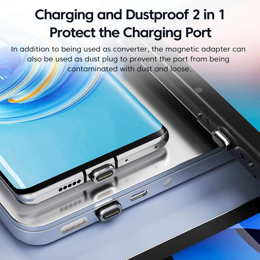 Toocki 100W Magnetischer USB-C Adapter mit LED-Anzeige als USB-C Konverter für Xiaomi, Huawei, OnePlus und LG (OTG-Unterstützung) - Bild 3