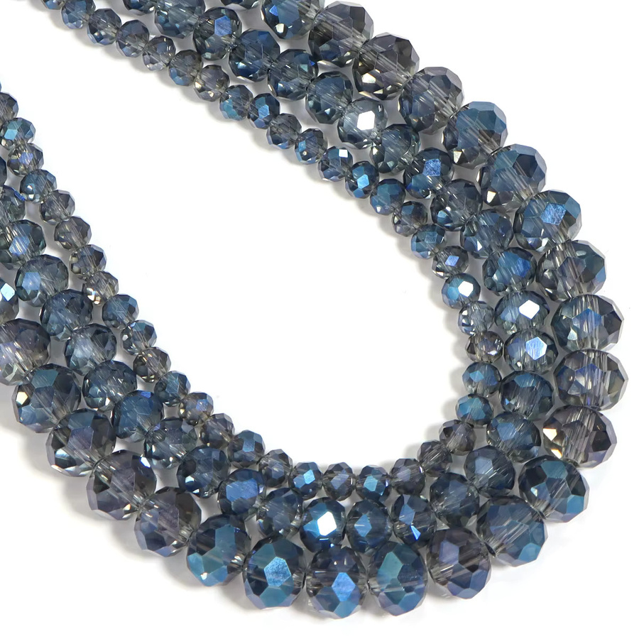 louleur Kristallperlen, Glas, Tinte, blau, 4 6 8 mm, Rondelle - Bild 4