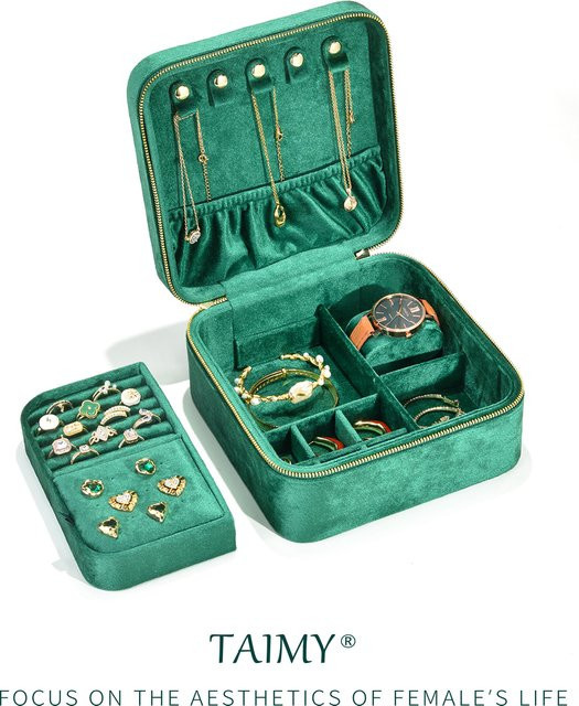 TAIMY Schmuckkoffer Samt, Wildleder, Unisex - Bild 1