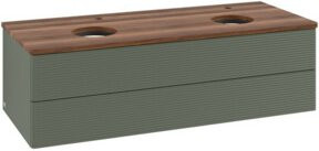 V&B Waschtischunterschrank Antao mit Frontstruktur und Beleuchtung, Farbe: Grau/Weiss, B/T/H: 120 x 50 x 50 cm - Bild 1