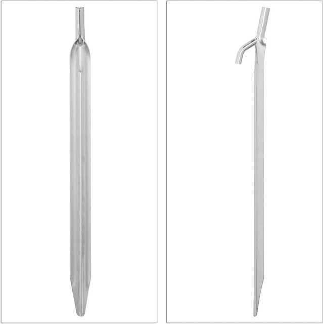 Relaxdays Zeltheringe aus Stahl in Silber, 12er Set Erdanker mit Haken für Zelte und Sonnensegel, Höhe: 30 cm, Breite: 2 cm, Tiefe: 3 cm - Bild 1