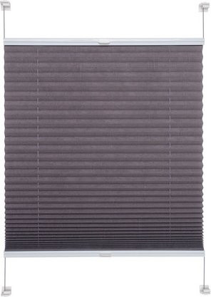 LIEDECO Klemmfix Plissee aus Polyester, grau, semi-transparent, B: 150 cm x H: 75 cm - Bild 1
