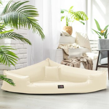 Tierlando TRIVIA Orthopädisches Eckhundebett in Beige mit abnehmbarem Bezug, B/T/H: 120 x 120 x 25 cm - Bild 2