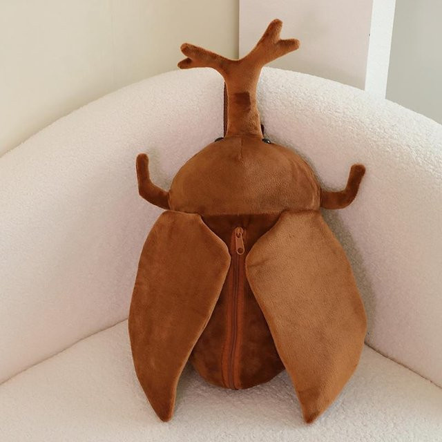 LGZA Insektenkäfer Zikade Plüschtier Rucksack, Braun Grün, 45cm - Bild 1