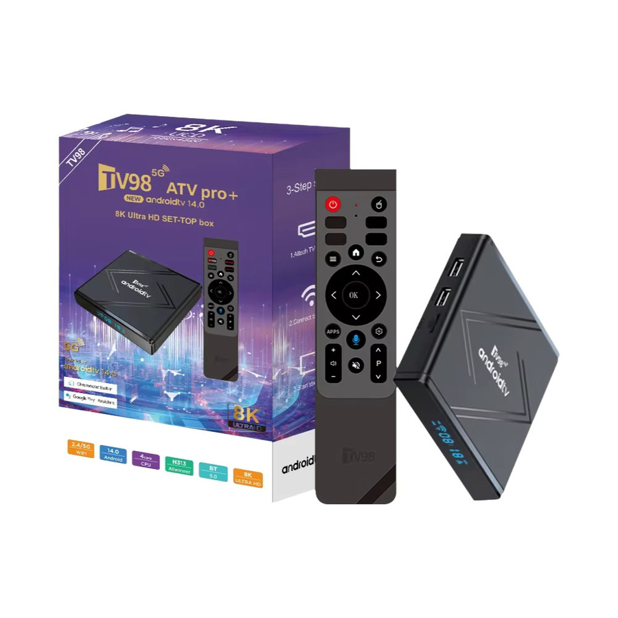 CLIBABIQBOX Smart TV Box Android mit 4K und 8K Unterstützung, 8GB RAM und 128GB Speicher, Dual WLAN 4G 5G, Bluetooth 5.0 und IPTV, Schwarz - Bild 4