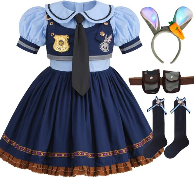 PAMABIBI Judy Cosplay Kostüm, Polizei-Rollenspiel-Uniform, Mädchen-Set - Bild 1