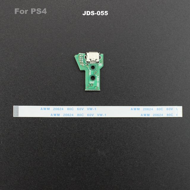 ChengHaoRan USB-Ladeanschlussplatine JDS-055 für PS4-Controller, 12PIN Ladebuchse Schalterplatine und Kabelmodul - Bild 1