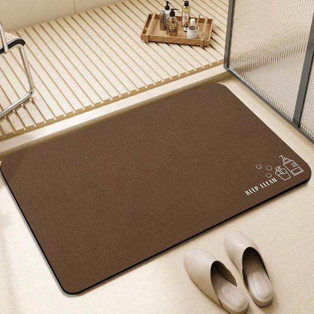 Yiran Furniture Kieselgur Badezimmer Matte in Braun, Saugfähig und Schnelltrocknend, B/T: 60 x 40 cm - Bild 1