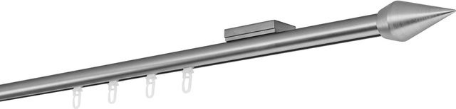 Ondeco Gardinenstange auf Maß mit Innenlauf 20mm und Deckenträger in Edelstahl-Optik, Breite: 360 cm - Bild 1