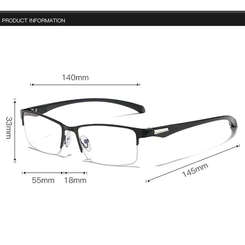ERIKOLE Korrektionsbrille Square, Metall, Black, Unisex, Blaulichtfilter - Bild 5