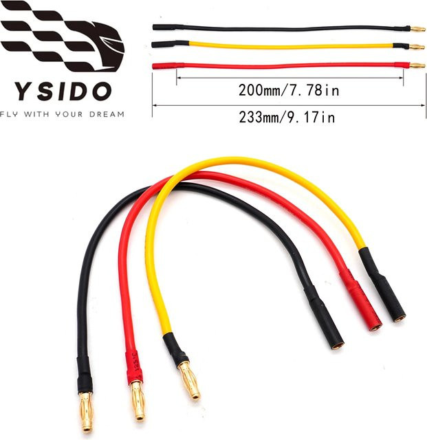 YSIDO RC Motor/ESC Verlängerung Kabel, 3-teiliges Set, Silikon, Bunt / Mehrfarbig - Bild 1