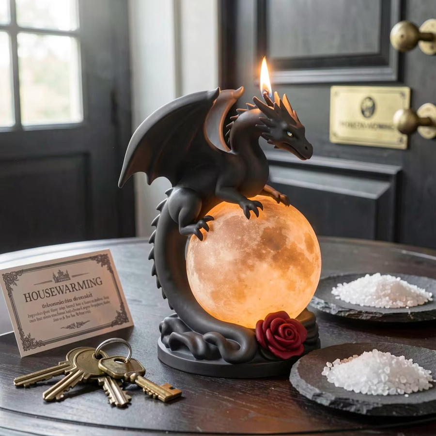 IVORELLE Drachen-Rosen-Mond Silikon-Kerzenform für handgefertigte gotische Wachsdekoration - Bild 5