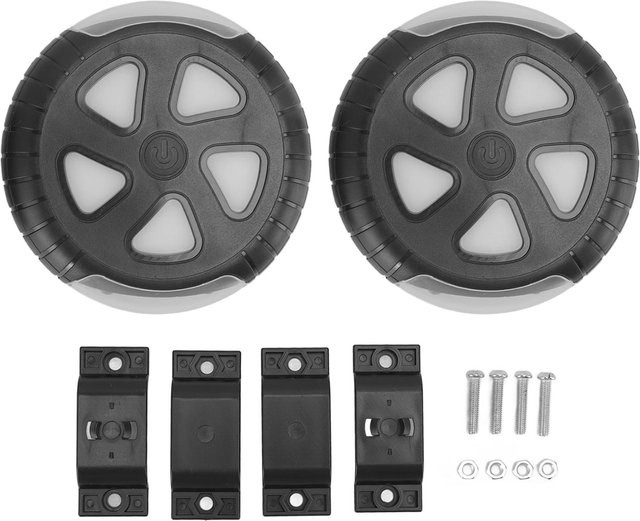 TOMTOP JMS LED Kinderwagenlichter Set, Wasserdichte Sicherheitslichter mit Clip-Funktion und reflektierenden Elementen in Grau - Bild 1