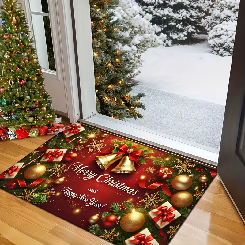 VIKAMA Weihnachtsteppich rutschfest und schmutzabweisend für Badezimmer, Küche und Veranden - Bild 5