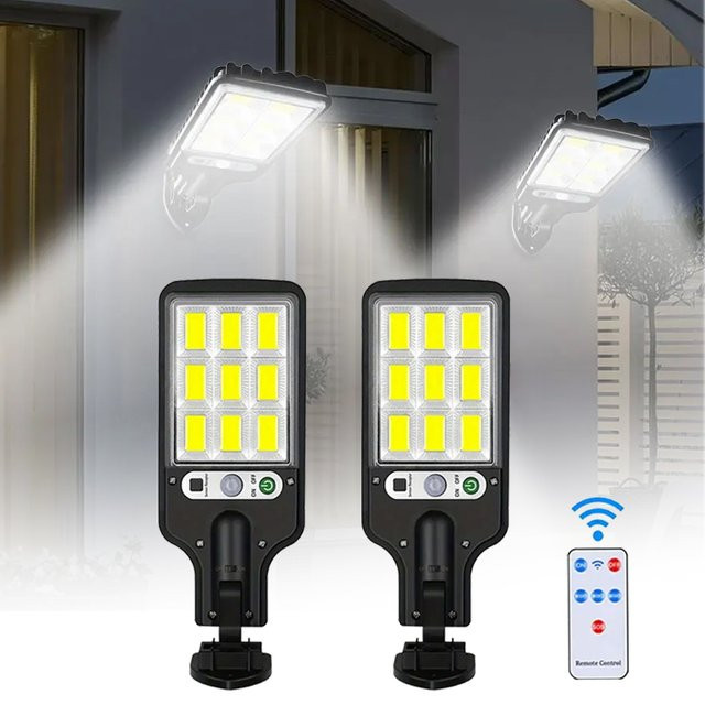 GGBEE Solar LED-Wandleuchte mit Bewegungssensor in Schwarz für Garten und Terrasse - Bild 1