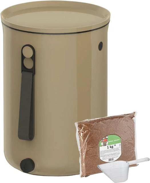 Skaza Bokashi Organko Küchenkompostbehälter Starterset, 9,6 Liter, Braun Beige - Bild 1