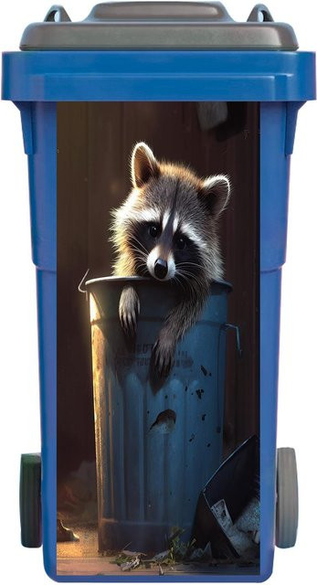 Selbstklebender Mülleimer Aufkleber von Sticker House mit Tier- und Naturmotiven, Mehrfarbig, B/H: 30 x 70 cm - Bild 1