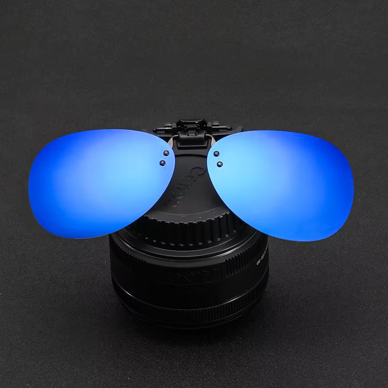 Polarisierte Clip-on Sonnenbrille Unisex, Metall, randlos, photo chrome - Bild 2