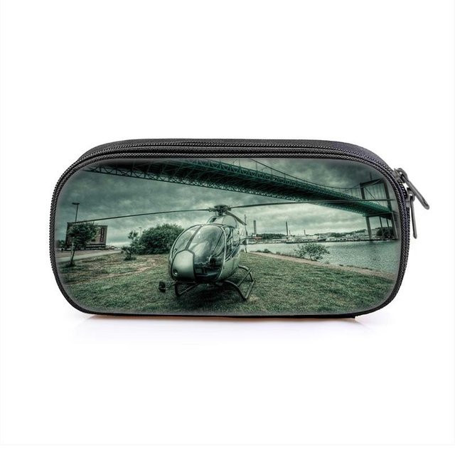 Fancy Style Studio Federmäppchen Helikopter Motiv in Multicolour mit Reißverschluss - Bild 1