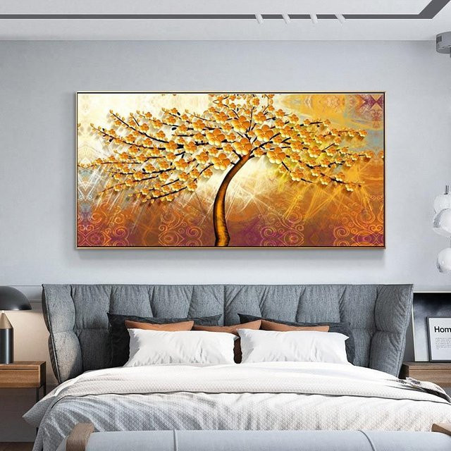 Baum des Lebens Gustav Klimt Wandgemälde als Leinwand Poster von Lisa Gallery in Gelb und Blau, B x H: 60 x 120 cm - Bild 1