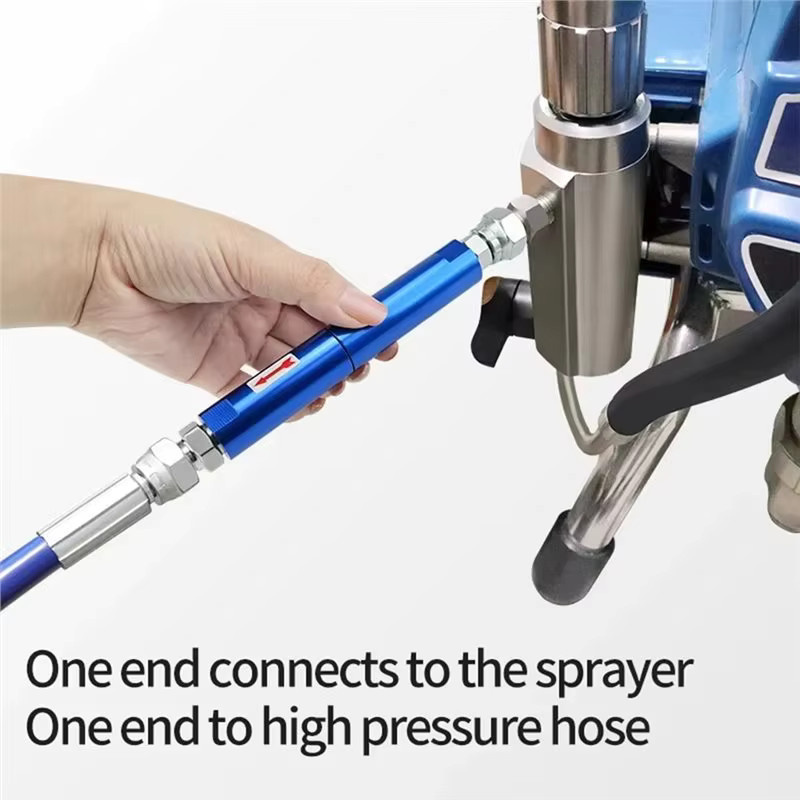 Graco AT63 Airless-Spritzgerätfilter mit zwei Adapteranschlüssen in Blau - Bild 3