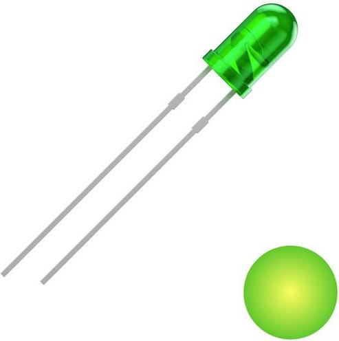 Quadrios 2111O153 LED Gelb-Grün Rund 3mm 700 mcd 30° 20mA 2V bedrahtet - Bild 1