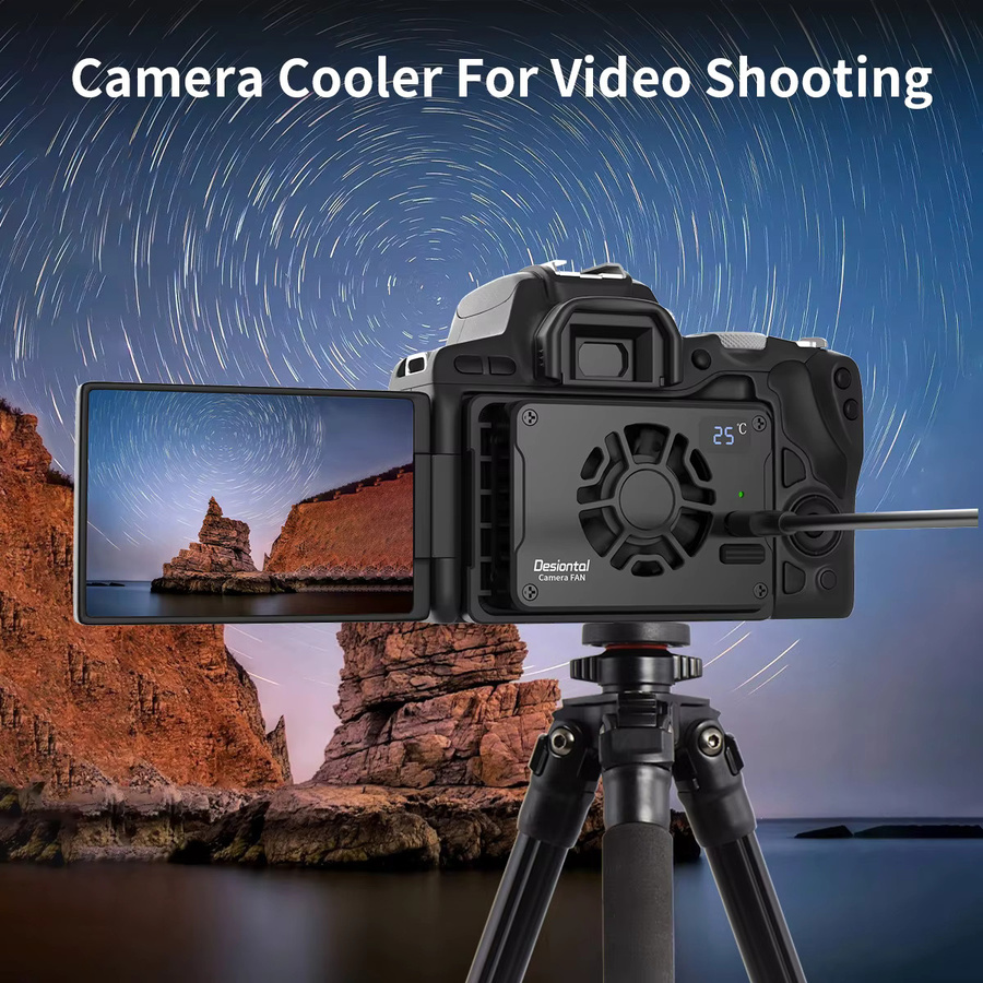 Desiontal F01 Kamera-Kühlventilator und Kühlkörper 4K-Aufnahmeset in Schwarz für Sony ZV-E1, R6 Mark II, FUJIFILM XT4 und Nikon - Bild 3