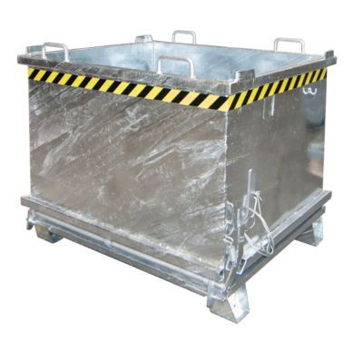 Bauer Klappbodenbehälter SB 1000 aus Stahl, verzinkt, Silber, B/T/H: 130,4 x 103,5 x 93,0 cm - Bild 1