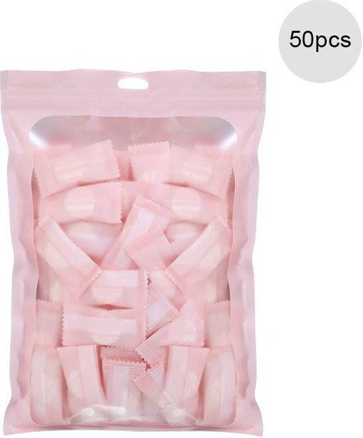 XYNN Komprimierte Einweg-Handtücher aus Vliesstoff, tragbare Gesichtstücher für Reisen und Outdoor, Rosa, 50 Stück - Bild 1