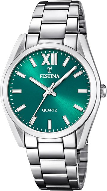 Festina Armbanduhr, Quarz, Edelstahl, Grün, 36 mm, Damen - Bild 1