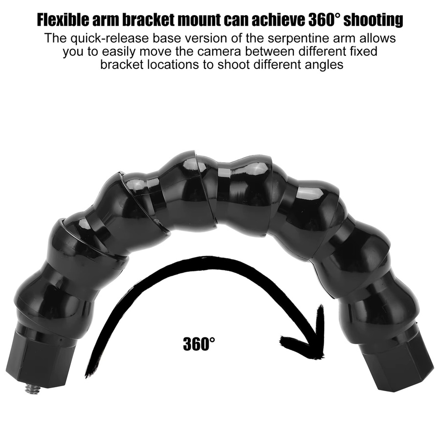 docooler FLW 264 Flexibles Einbeinstativ mit 8-teiliger Schwanenhals-Kamerahalterung und 1/4-Zoll-Gewinde in Schwarz - Bild 5
