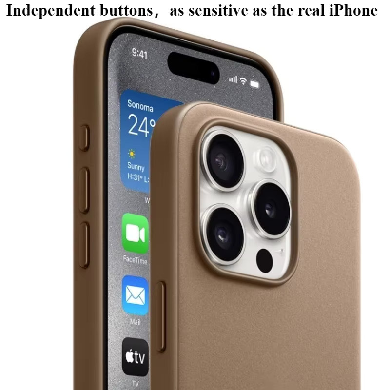 Magnethülle aus Kohlefaser für iPhone 15 Pro Max, MagSafe kompatibles Case in Schwarz und Braun - Bild 3