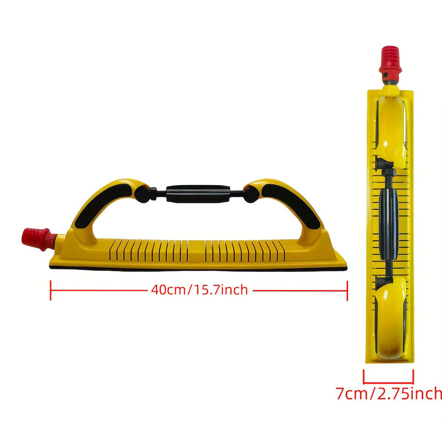 Staubfreier Longboard-Handschleiffeilenblock mit verstellbarem Radius-Flex und Klettverschluss in Gelb für die Holzbearbeitung und Automobile - Bild 2