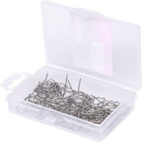 KS Tools Reparaturklammer U-Form aus Edelstahl in Silber, Ø 0,8 mm, 100 Stück - Bild 1