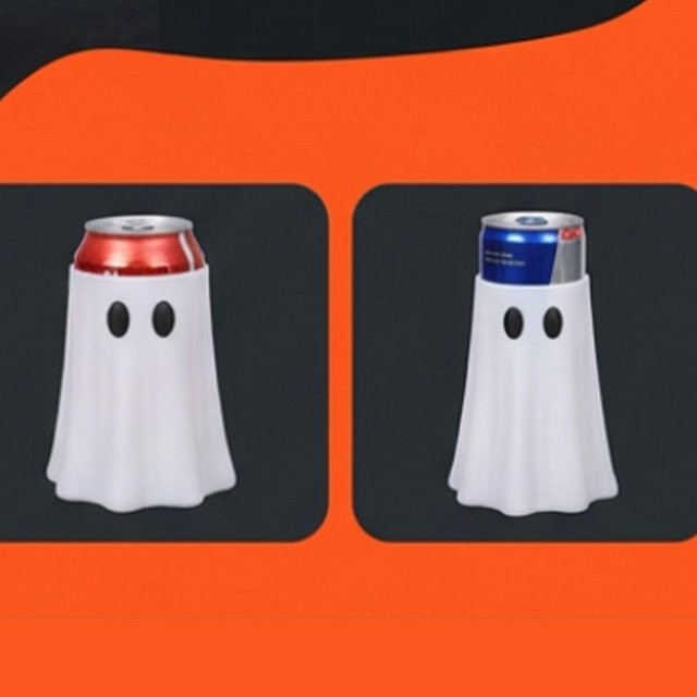 KaiSai Halloween Dosenkühler Becherhülle in Weiß für 12oz Standard, 12oz Slim, 8.4oz und 16oz Dosen - Bild 1