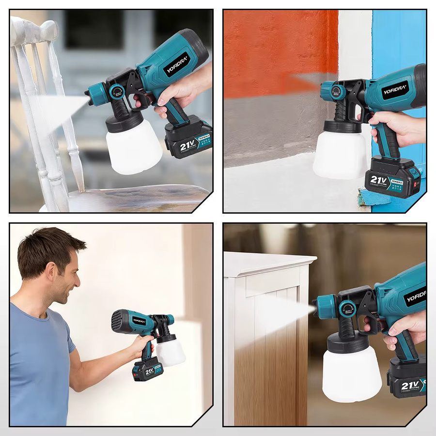 YOFIDRA 2in1 Elektrische Spritzpistole und Luftgebläse mit 1000ml Behälter für Makita Akkus - Bild 6