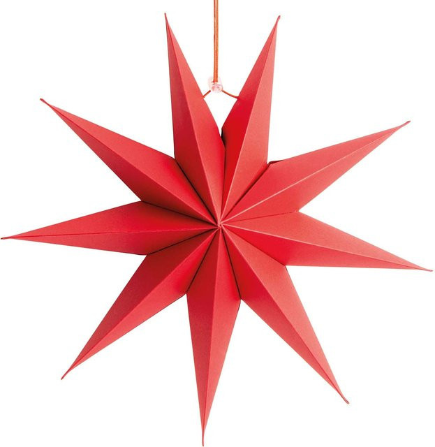 Rico Design Papierstern Rot zum Auffalten für Weihnachten, Durchmesser: 28 cm - Bild 1