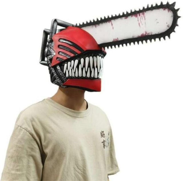 Chainsaw Man Cosplay Maske Denji Pochita, Maske, Weiß, Rot, Gummi - Bild 1